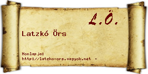 Latzkó Örs névjegykártya